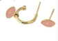 독특한 섬세한 스테인리스 금 귀걸이 녹색 분홍색 눈 에폭시 귀걸이