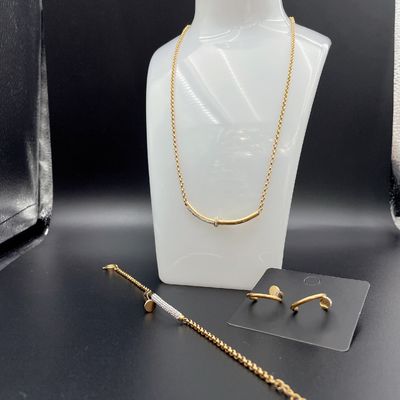 2024 신형 방수 트렌디 스테인리스 스틸 보석 세트 18K 금 럭셔리 선물 도매